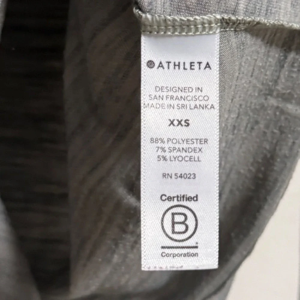 Athleta Womens XXS Grey Space Dye Long Sleeve Boat Neck Relaxed Top - Picture 3 of 4